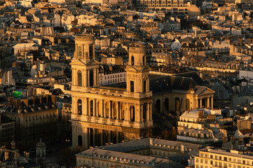 Fototapeta na wymiar Paris Church at Sunset, Paris, France