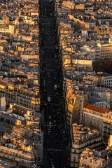 Obraz premium Paris at Sunset from Above, Paris, France