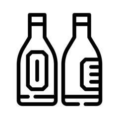 wine bottle line icon