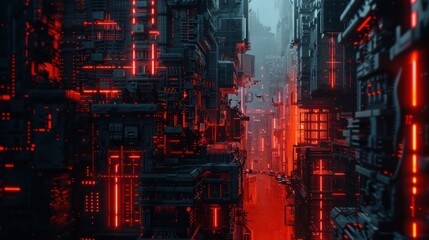 Cyberpunk Cityscape: Rain-Soaked Neon Metropolis
