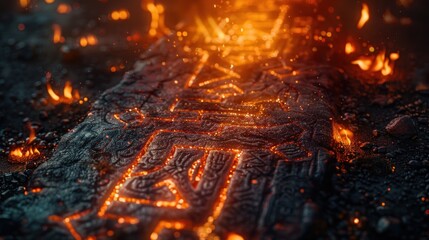 Glowing Runes on Volcanic Rock