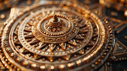 Fototapeta na wymiar Intricate Golden Mandala Design