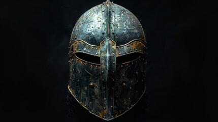 Spartan Helmet Isolated on Dark Background
