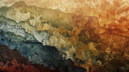 Collage of diverse natural Earth textures in beautiful abstract background, digital mixed media artwork