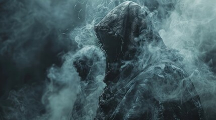 Mystic Shroud: Whispers from the Veiled Figure - obrazy, fototapety, plakaty