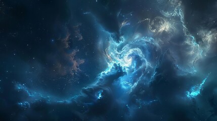 Fototapeta na wymiar Space nebula and galaxy, astronomical phenomenon, science fiction digital illustration