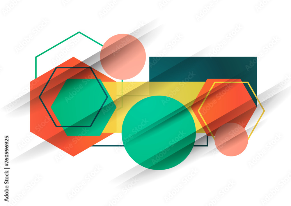 Poster abstract background from geometric shapes of circles, rectangles, hexagons. element for business bro