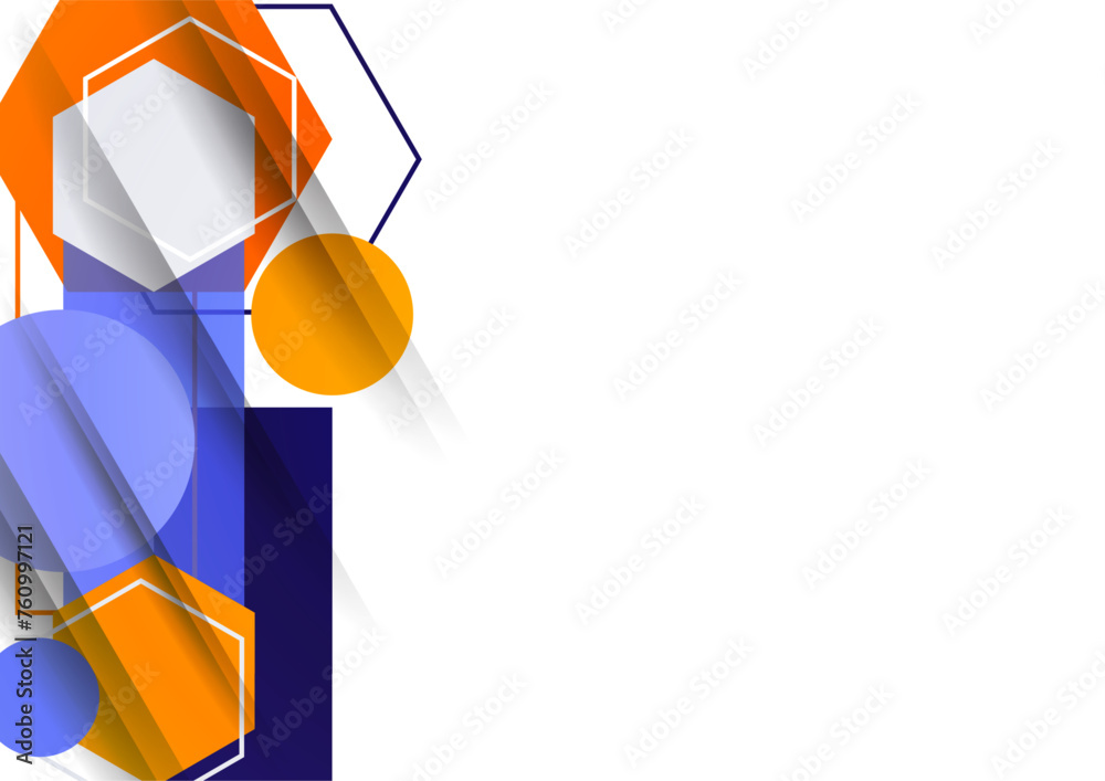 Poster abstract background from geometric shapes of circles, rectangles, hexagons. element for business bro