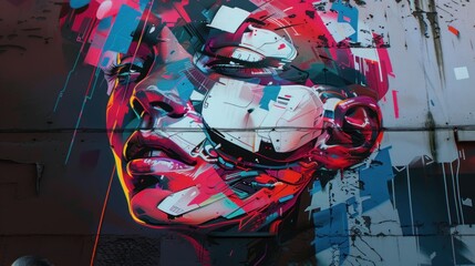 Cyberpunk Graffiti Portrait