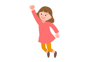 イラスト素材: ジャンプする女の子