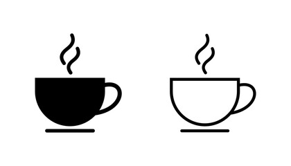 Coffee cup icon set. cup a coffee icon vector.