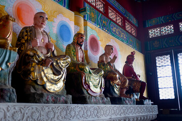 A tutelary diety guards and protects Tianmen (Tianmenshan) Temple in Tianmen Mountain National Park of China.