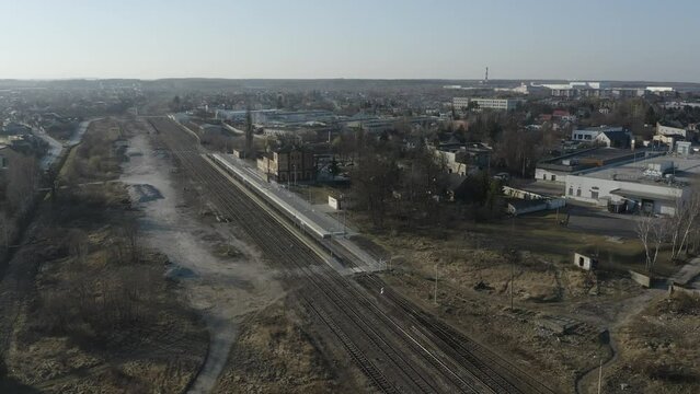 Panorama Railway Station Opoczno Aerial View Poland