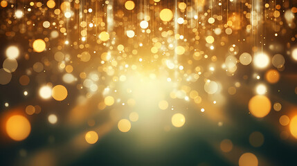 Golden bokeh light background