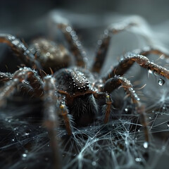 spider on a web - obrazy, fototapety, plakaty