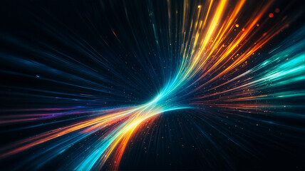 Fototapeta na wymiar rainbow colorful explosion light speed AI interface magical expansion 