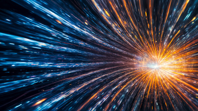 rainbow colorful explosion light speed AI interface magical expansion	
