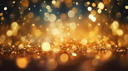 Golden bokeh light background