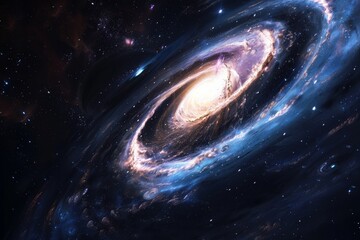 Naklejka na ściany i meble Galaxy with stars on dark space background