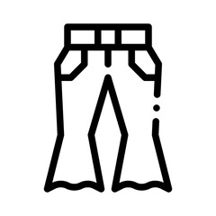 flared jeans line icon