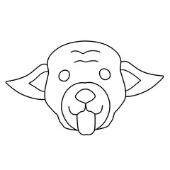 dog face line icon