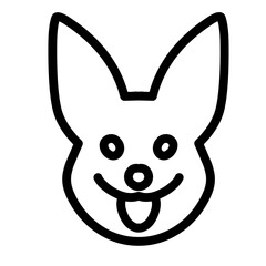 dog face line icon