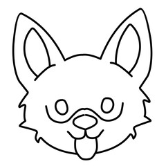 dog face line icon