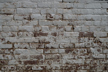 Worn handmade brick wall