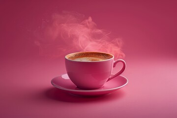 A Cup of Coffee With Rising Steam. Generative AI