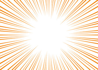 集中線　オレンジ　背景　シンプル　A3