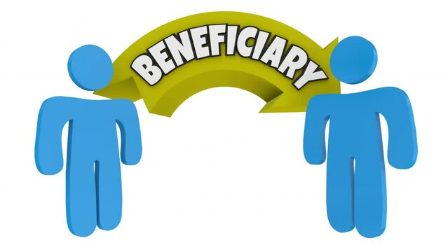 Beneficiary Arrow Two People Insurance Policy Dependent Recipient 3d Animation
