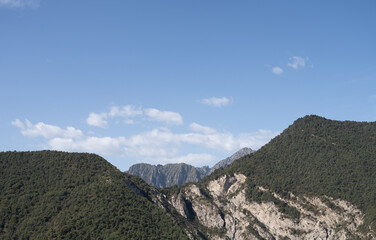 Alps landscape witth Trentino-Alto Adige  view  on a sunny day 