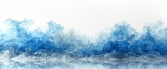 blue watercolor border on white background gradient texture and color in cloudy sky, Desktop Wallpaper Backgrounds, Background HD For Designer