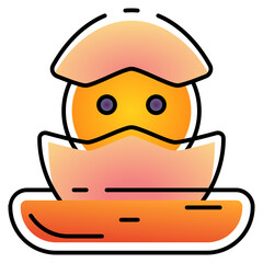 Egg icon with gradient filled line style. Suitable for website design, logo, app and UI.