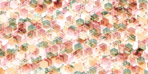 Foto op Plexiglas カラフル　テクノロジー　幾何学　テクスチャ　背景  © J BOY