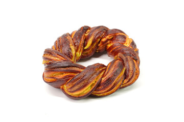 Pritzel, Bakery isolated on white background. Bakery products studio photography