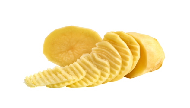 peeled potatoes isolated