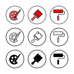 Paint icon vector illustration. paint brush sign and symbol. paint roller icon vector