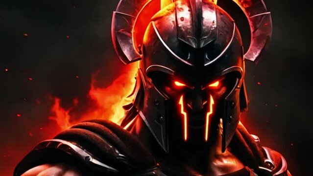 gladiator Angry spartan warrior fire god aura