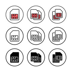 Sim card icon vector illustration. dual sim card sign and symbol