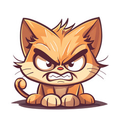 Fototapeta premium Angry cartoon cat illustration