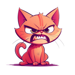 Angry crazy cat illustration