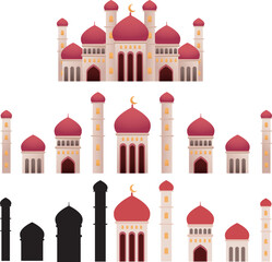 Islamic Architecture Mosque Design Vectors