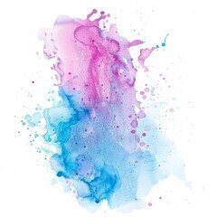 A tranquil watercolor dance with strokes of cerulean and magenta gently converging.