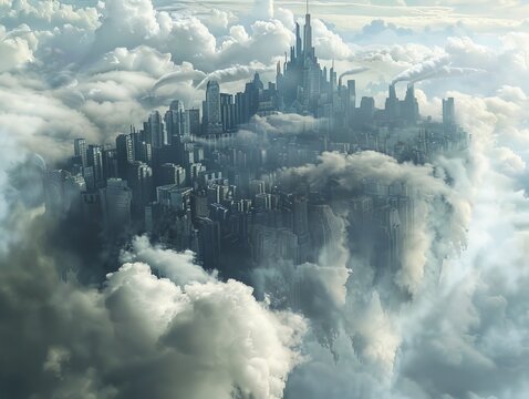 A city built on a giant cloud