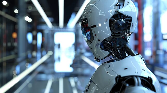 A cyborgs interior view error message blinking