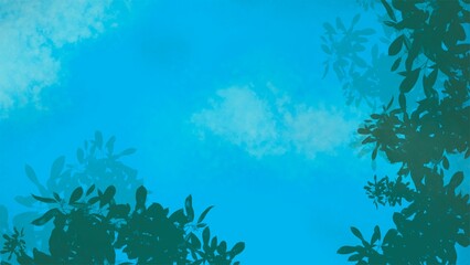 見上げた空は幻想的で水色と青のグラデーションが美しい青空で木の影や雲がまた愛おしい景色