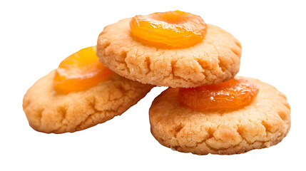 sweet cookies with apricots isolated on white