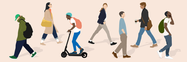 출근하는 사람들