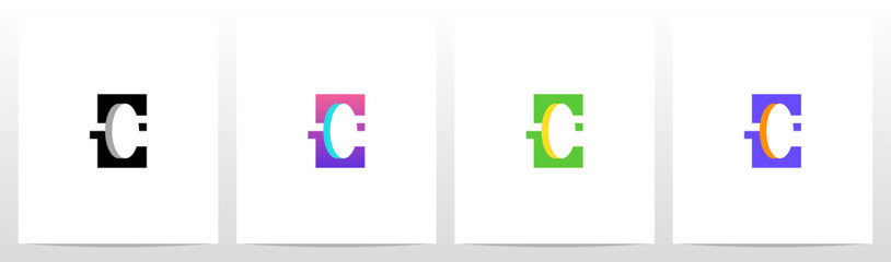 Coin Inside Letter Initial Logo Design E